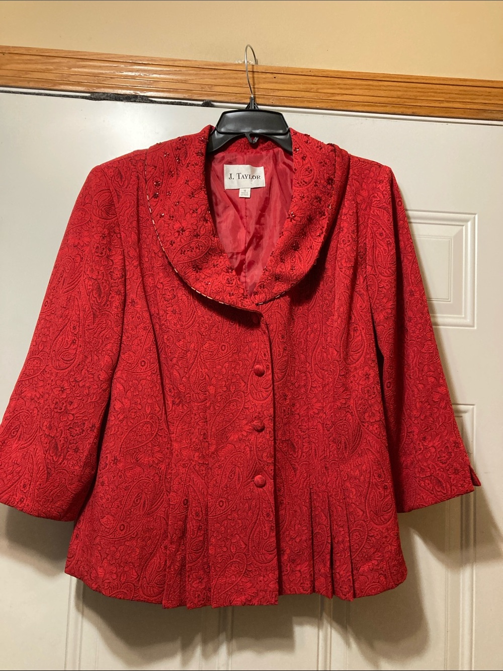 J. Taylor Red Paisley Jacket 16